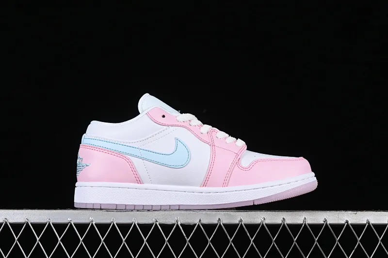 All categories Air Jordan Jordan series basketball shoes Air Jordan 1 Low Z version Air Jordan 1 Low "White/Pink Foam/Glacier Blue" AJ1 Joe 1 Valentine's Day low-top cultural casual sneakers HM3706-141